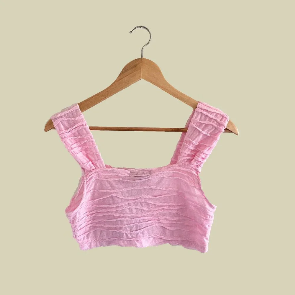 NWT Pink Zara Crop Top - Picture 2 of 3